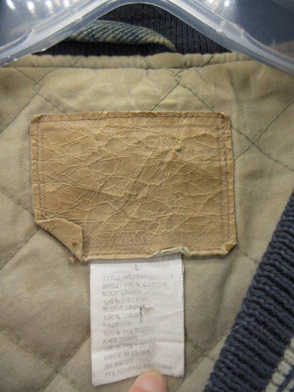 VINTAGE Gap Jacket Large Bomber Coat Denim Varsity 90s Quilted Lined * - Picture 13 of 15